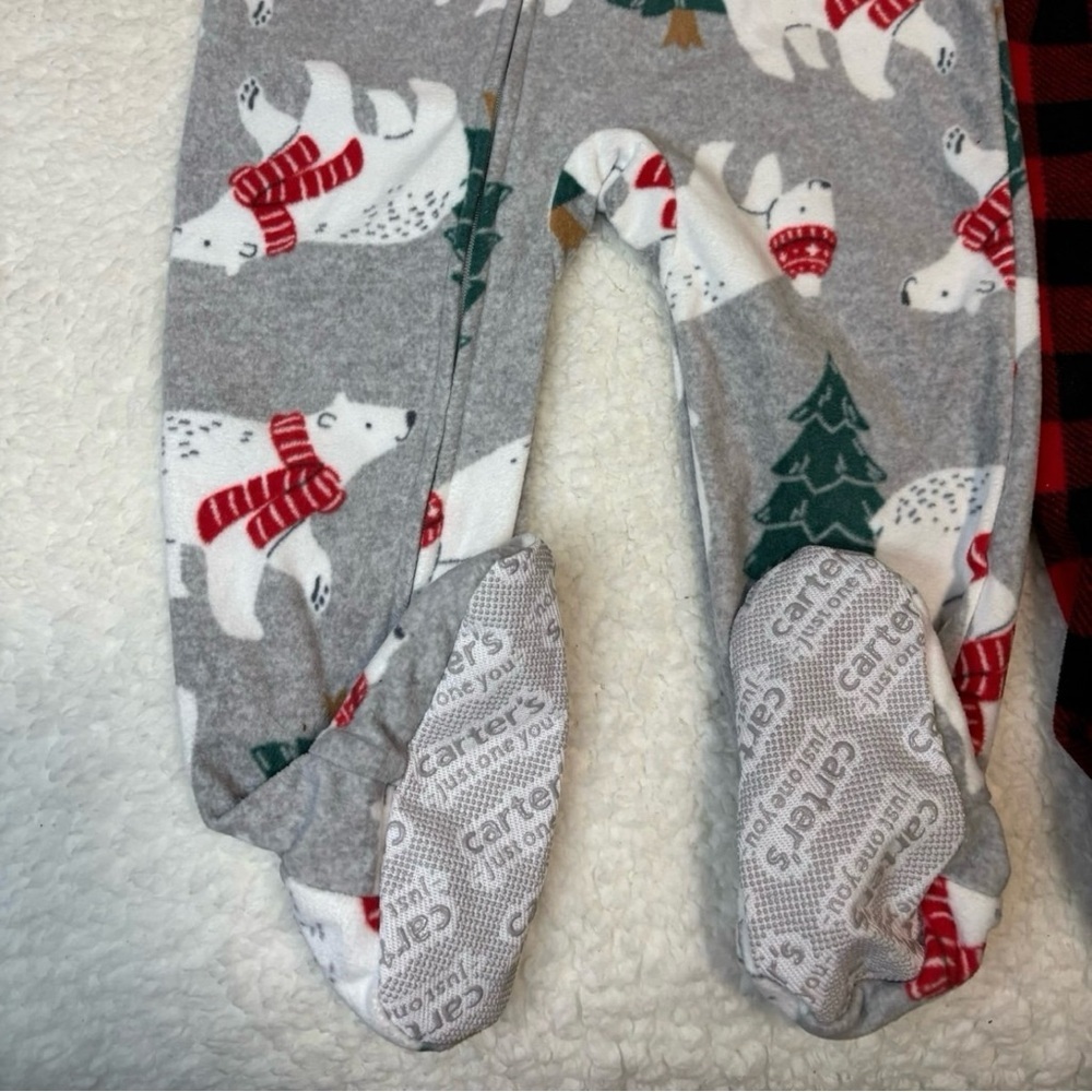 Carter’s Toddler Christmas Fleece Long Sleeve Footed Pajama - Picture 6 of 7